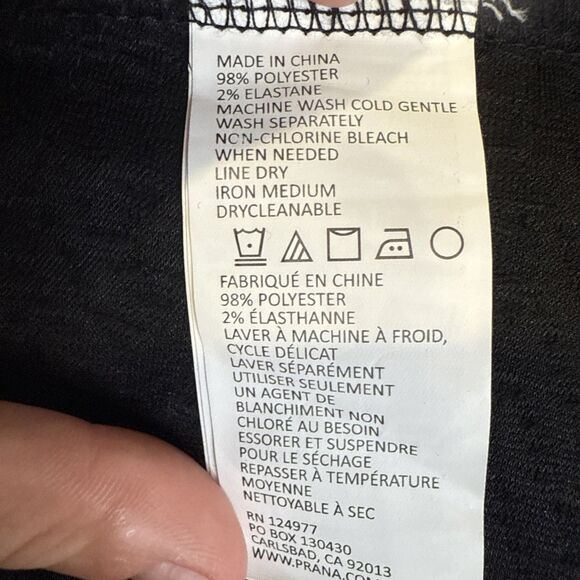 NWT Prana Macee Black Dress M Textured Jacquard Long Sleeves Zipper Midi Scandi - Picture 7 of 7